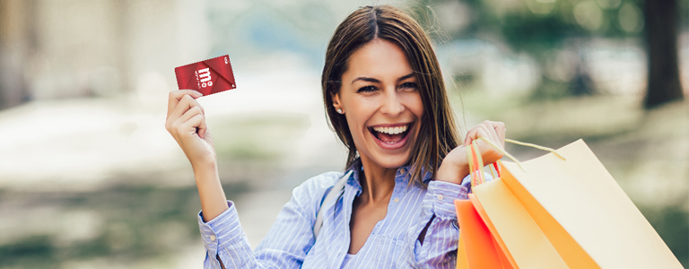 Woman shopping with bags